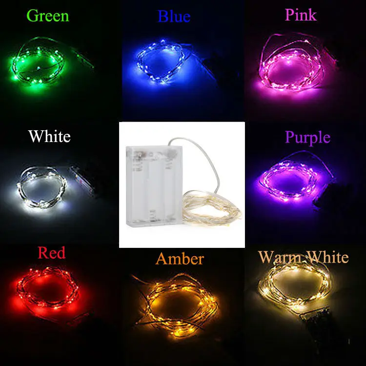 

Free Shipping 20pcs/lot 5m 50leds 3AA Battery Operated Mini Micro LED Lights String For Wedding Party Event Christmas Decoration