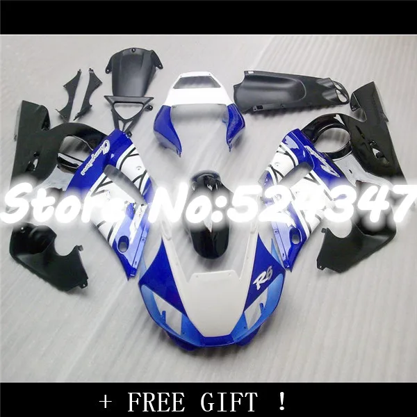 Hey-High Quality Plastic parts for  R6 fairing kit 98-02 black white blue YZF R6 fairings1998 1999 2000 2001 2002 bodywork