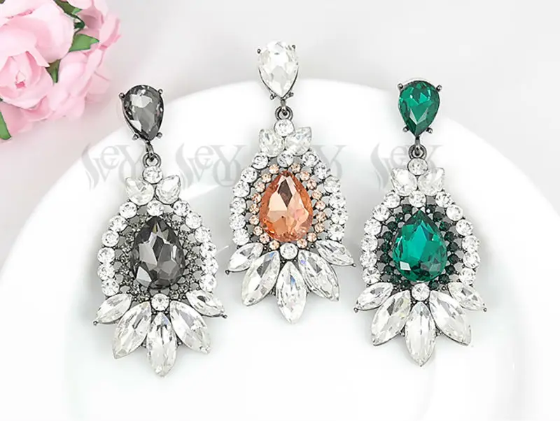 VEYO Elegant Crystal Wedding Drop Party dress earrings for Woman Fashion Jewellery