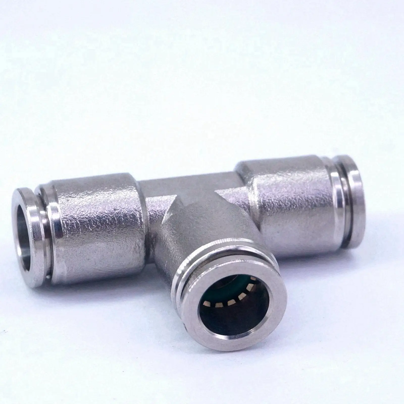 Fit Tube O.D 10mm Pneumatic Tee Branch 304 Stainless Steel Connector Fittings Anticorrosion Antioxidation Antioxidation