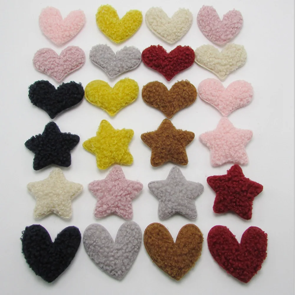 50pcs/lot Teddy velvet new love handmade padded applique Crafts for garment accessories and Girl Hair Jewelry Decoration