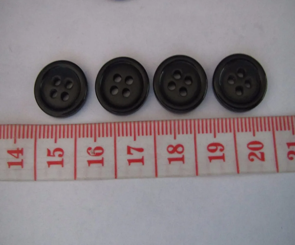 Free shipping     14mm  black 4 holes resin button ployster button whosale can engraved logo  blouse button  200pcs