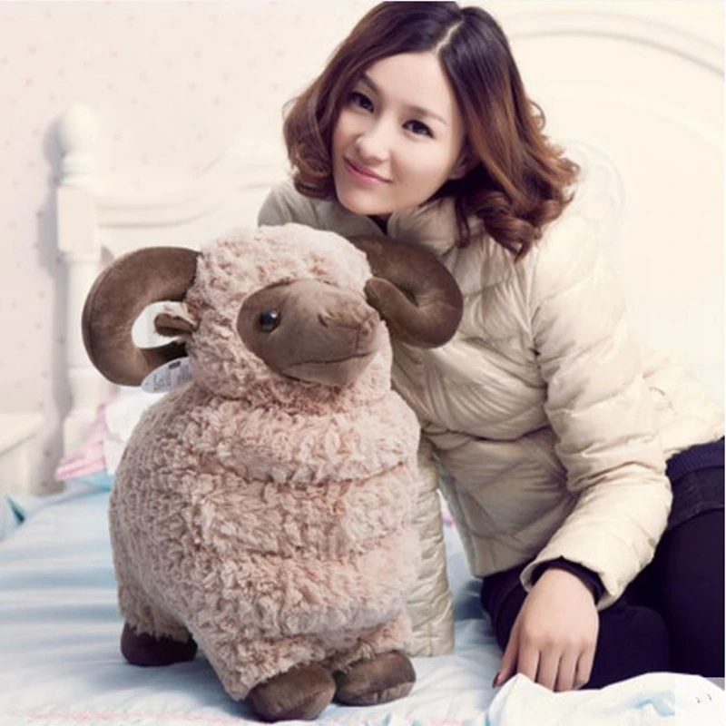 Dorimytrader Cuddly Soft Animal Goat Plush Toy Big Stuffed Cartoon Sheep Doll Pillow Gift for Children Decoration 24inch 60cm