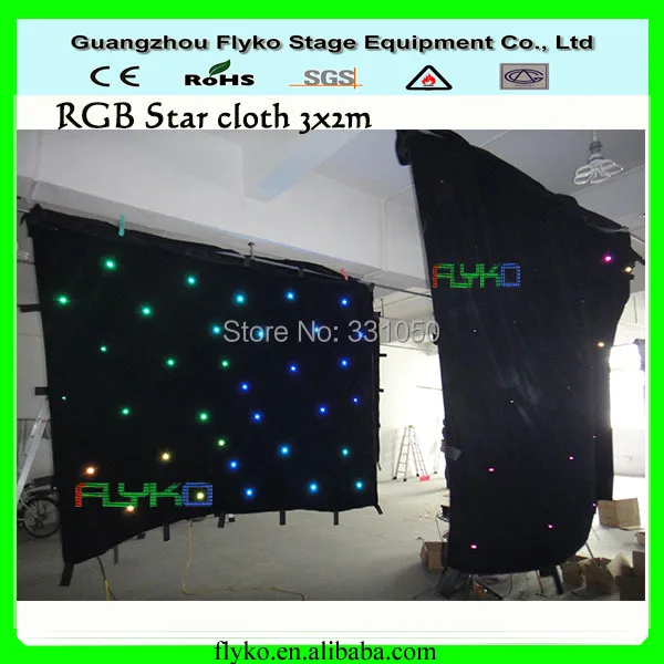 Free shipping  Hot products 2x3m led star cloth stage backdrop