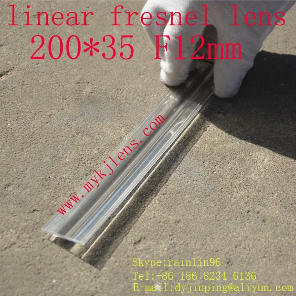 200*35mmF12mm linear fresnel lens for solar energy free shipping, focal is a line,small focal length