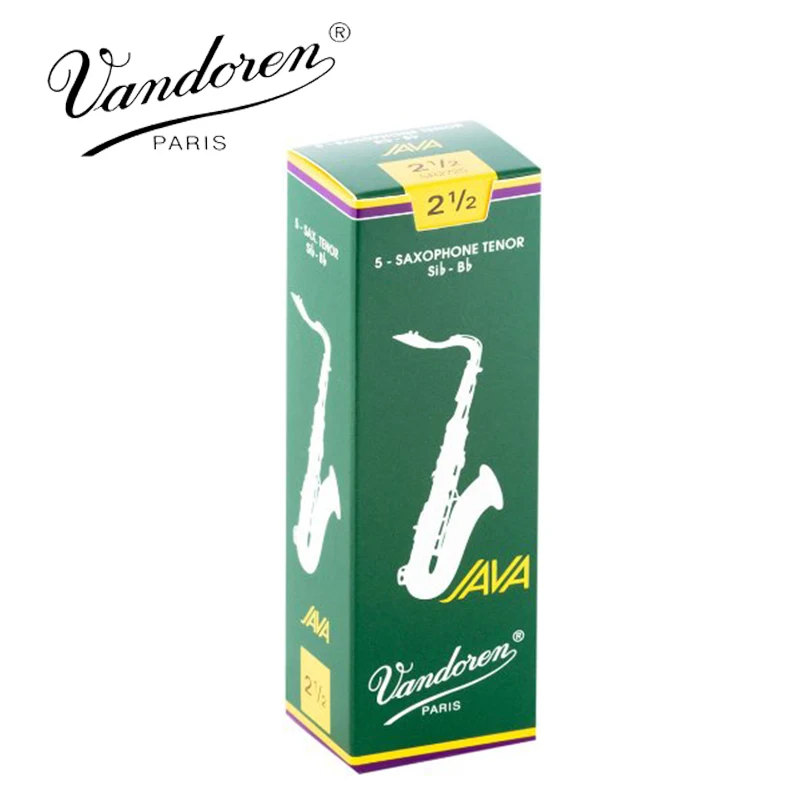 Original France Vandoren JAVA Saxophone Tenor Sib Bb Reeds Strength 2.0# 2.5# 3.0# 3.5# Grey Green Box of 5 [with gift]