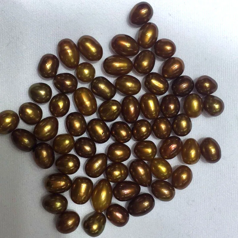 20 Pcs 7-8mm Coffee Natural Cultured Love Wish Party Gift Pearl Loose Colored Rice Pearls