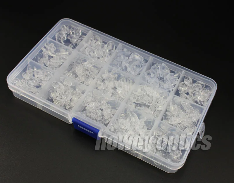 425pcs/set Silicone Glasses Nose Pad Kit Eyeglasses Repair Nose Pads Box 15 Different Sizes