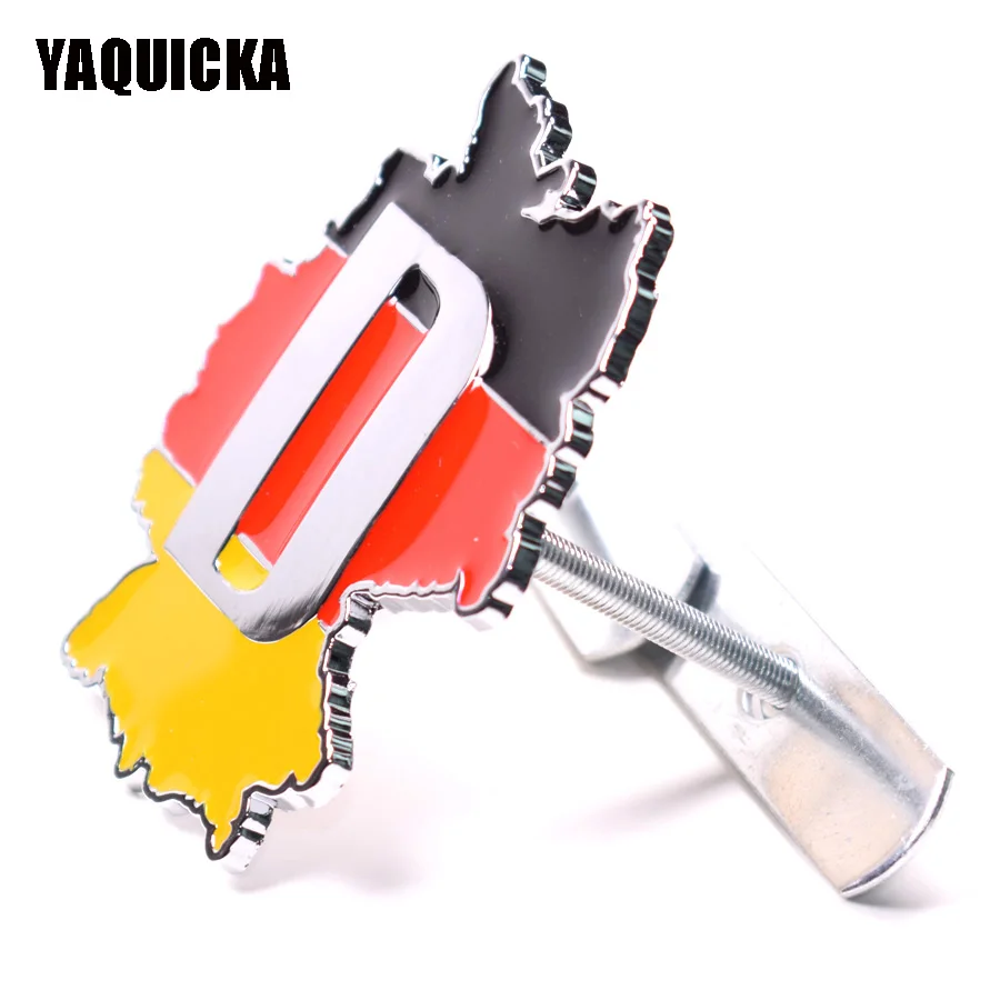 YAQUICKA 3D Metal Germany Flag Emblem Front Hood Grill Grille Badge For Audi Mercedes for porsche BMW Volkswagen etc Car Styling