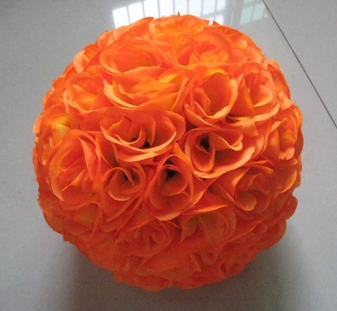 SPR silk kissing ball-orange-25cm wedding plastic center wedding curtain decorations