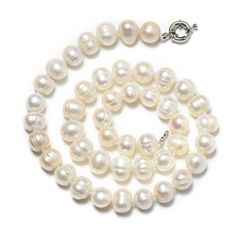 Texture with a Circle  and 10-11 MM Two different  specifications Pure white  Freshwater  Natural pearl Necklace