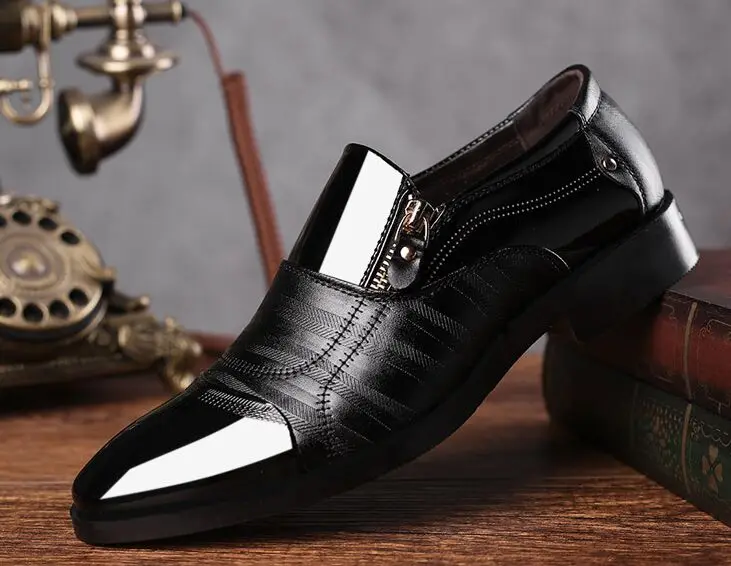 Leather Shoes Pointed Men Ballroom Dance Bureau Dress Shoes Man Baita Wedding Shoes Latin Prom Sports Dance Shoes Large Size