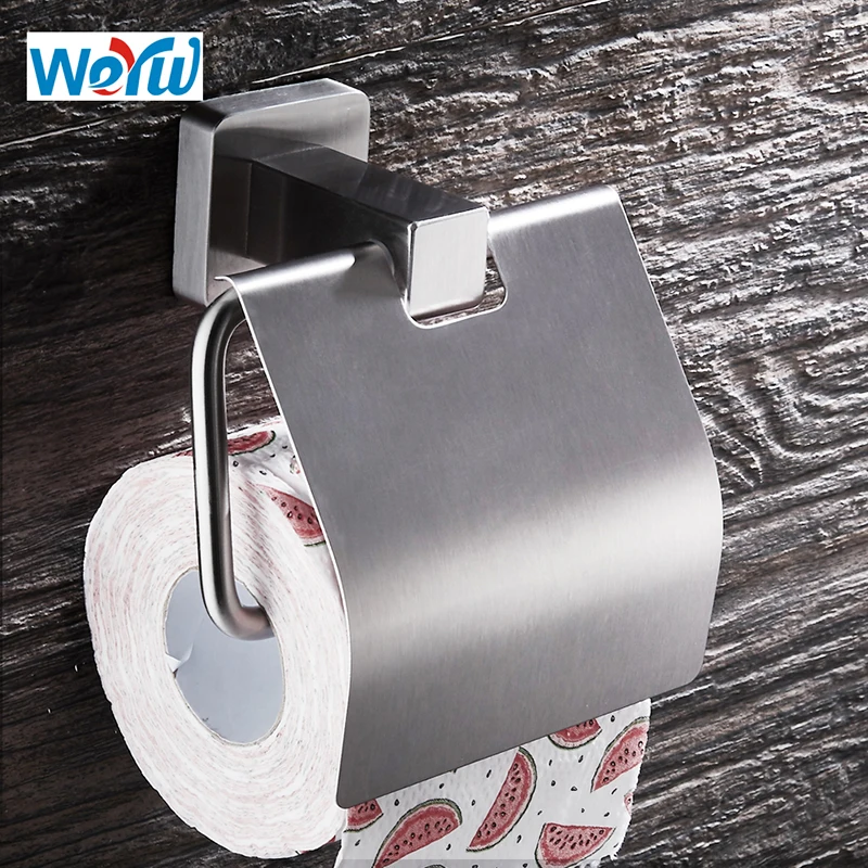 WEYUU Supporto di Carta SUS304 In Acciaio Inox a Parete Accessori Per il Bagno Wc Coprire Filo di Carta disegno