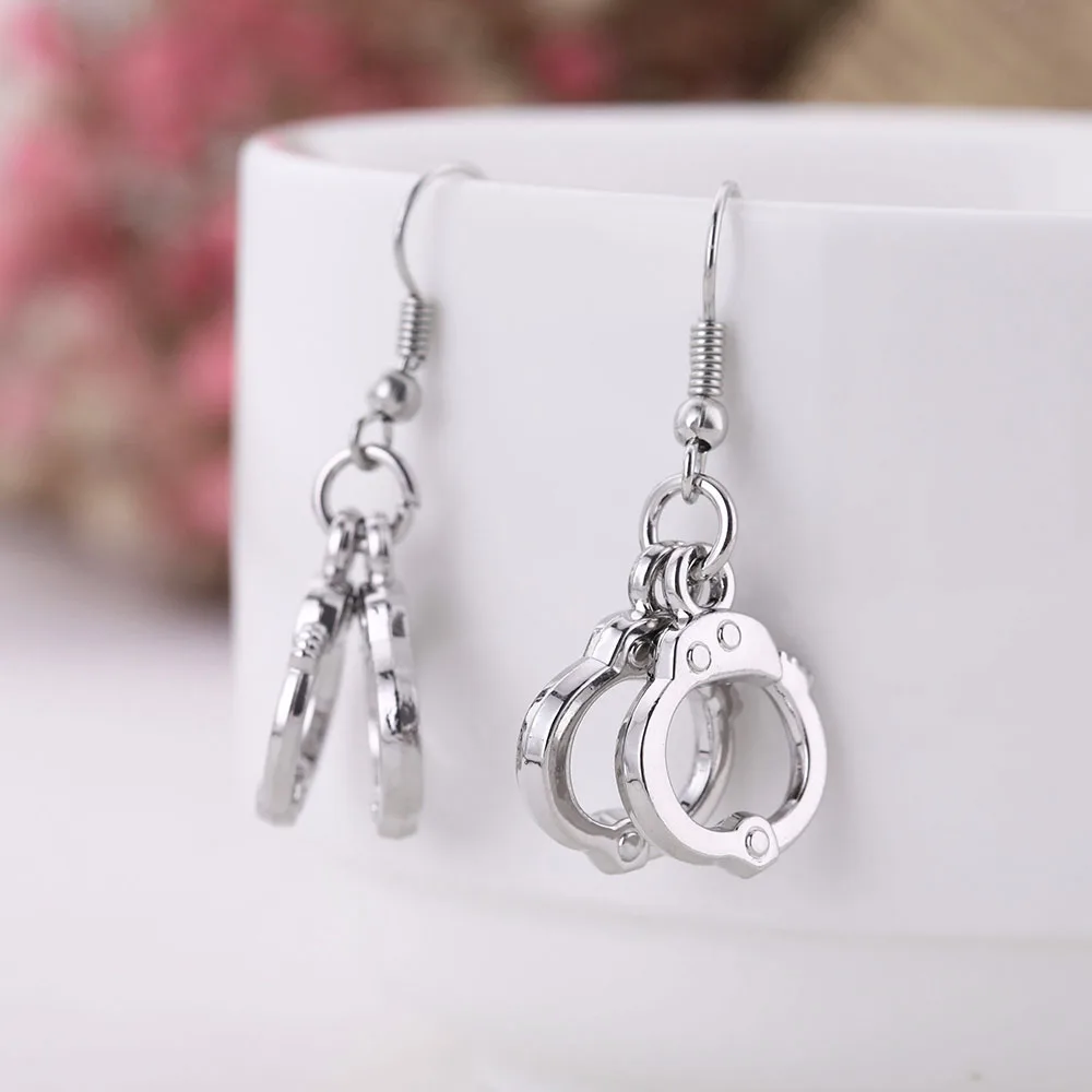 Skyrim Handcuffs Earring Female Ethnic Party Small Dangling Earrings Findings diy Craft For Women Jewelry Making