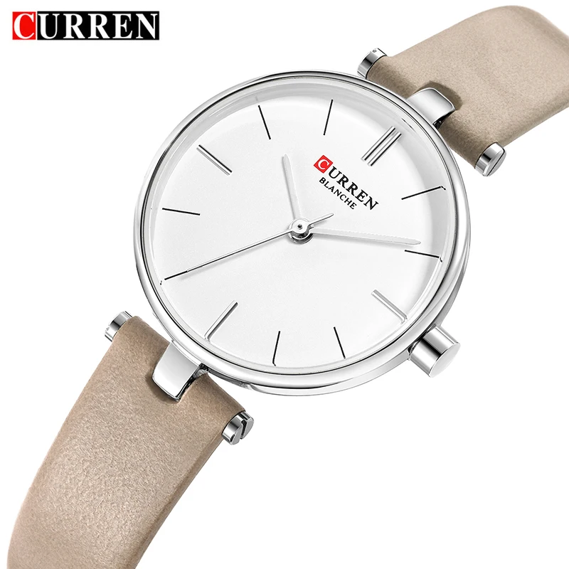 2019 CURREN Women Fashion Quartz Watch Lady Leather Watchband High Quality Casual Waterproof Wristwatch Gift