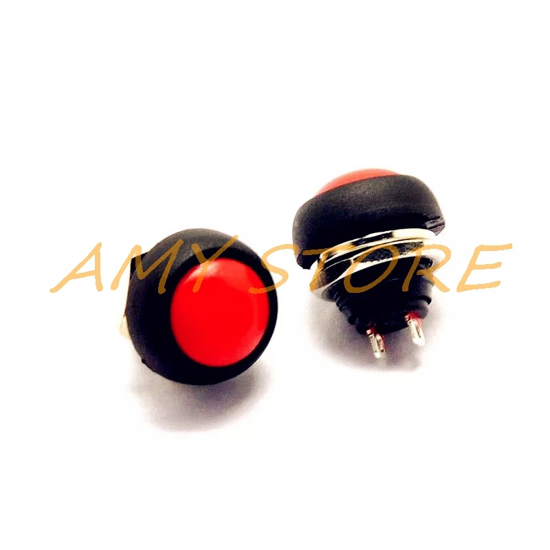 5Pcs PBS-33B SPDT Black Red Green Yellow Blue Orange OFF-(ON) Mount 12mm Waterproof Momentary Push button Switch 3A 125V 1A 250V