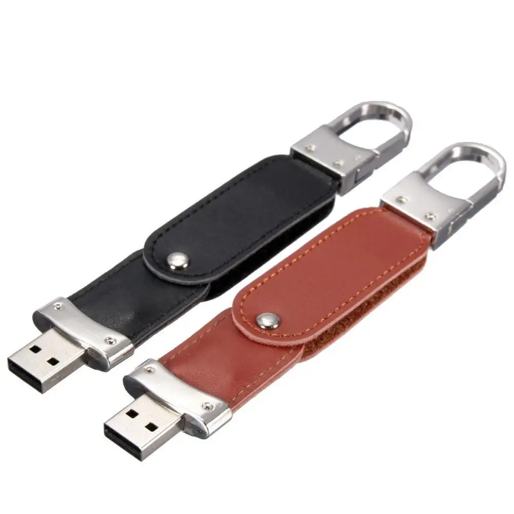 2023 leather case usb2.0 flash drive 64GB 128GB 256GB fashion pendrive 32GB pen drive real capacity memory stick disk 16GB