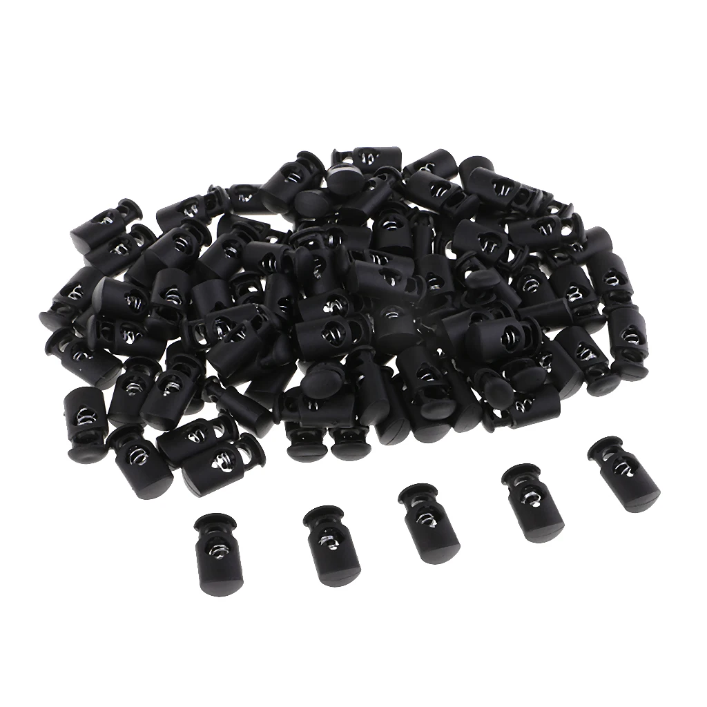 100 sztuk plastikowa blokada przewodów Paracord klip klamra przełącz 1 otwór przełącz korki 20x10mm