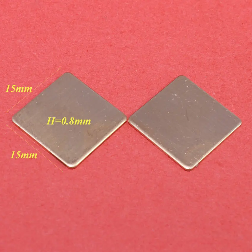 ChengHaoRan-almohadilla térmica de cobre DIY para ordenador portátil, lámina disipadora de calor para GPU, CPU, VGA, Chip RAM, refrigeración, 15x15x0.3/0.5/0.8/1.0/1. 5mm