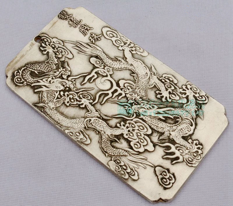 Китайский тибетский серебристый слиток thanka Ssangyong play жемчуг кулон статуя кулон металлический ручной работы