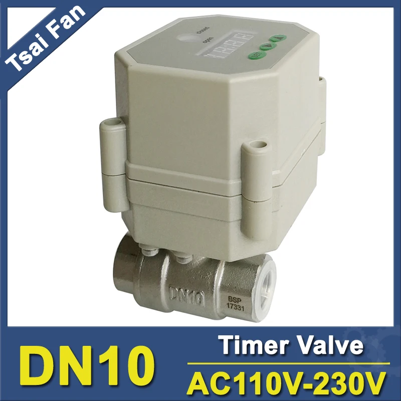 

Tsai Fan Time Control Valve AC110V-230 3/8'' BSP/NPT for garden irrigation Drain water air pump water automatic control systems