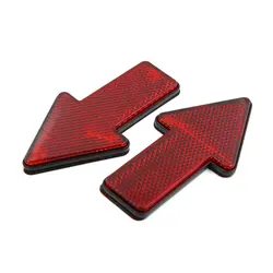 Uxcell 2/6pcs Red Plastic Arrow Shape Vehicle Car Reflector Reflective Plate Sticker