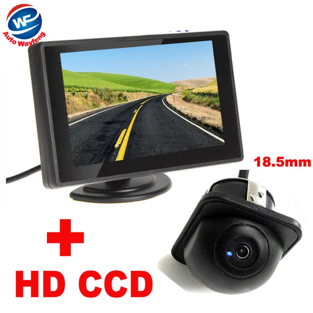 

Auto Parking Assistance System 4.3"Digital TFT LCD Mirror Car Parking Monitor+170 Degrees mini Car Rear view Camera front camera