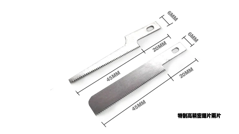 Model Alat Steel Model Melihat Mini Gergaji Pisau Tipis dengan 2 Pisau