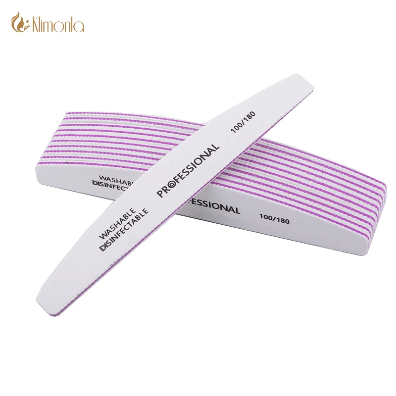 5pcs/lot White Nail File Sanding Buffing Blocks 100/180 Grits Nail Polish Files Manicure Pedicure Nail Art Care Tools