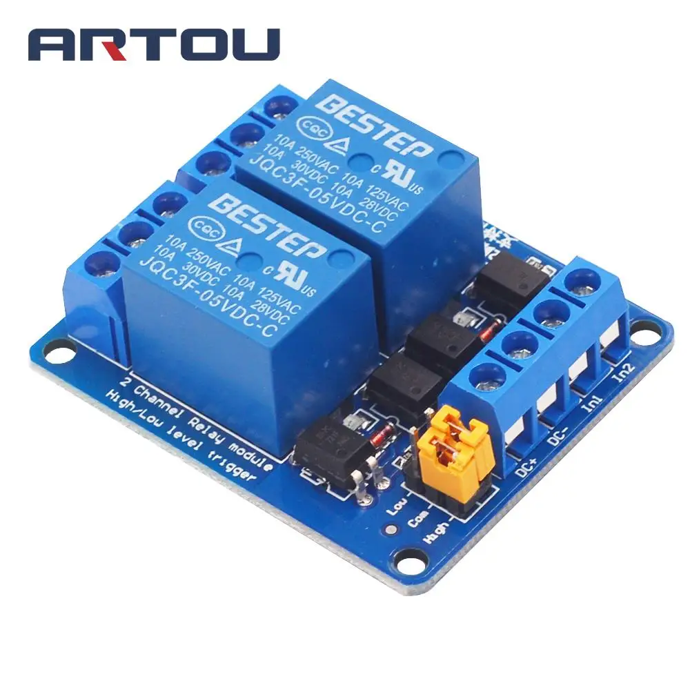 3.3V 5V 12V 24V 2 Channel Relay Module High and low Level Trigger Dual Optocoupler Isolation Relay Module