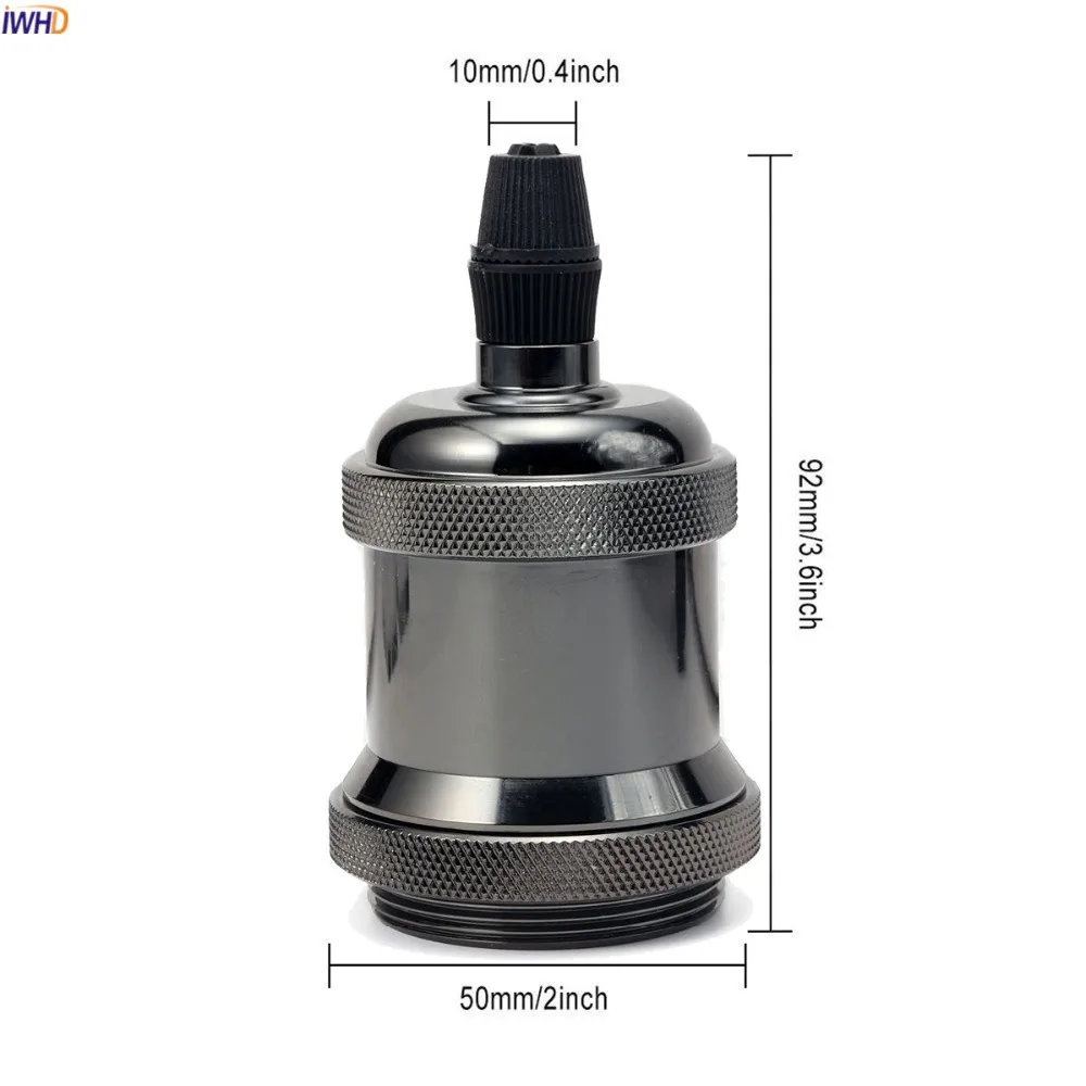 IWHD DIY Vintage Fitting Soquete E27 Lamp Holder Base Socket 110-220V Douille E27 Socket Bulb Light Holder Lampholder CE UL