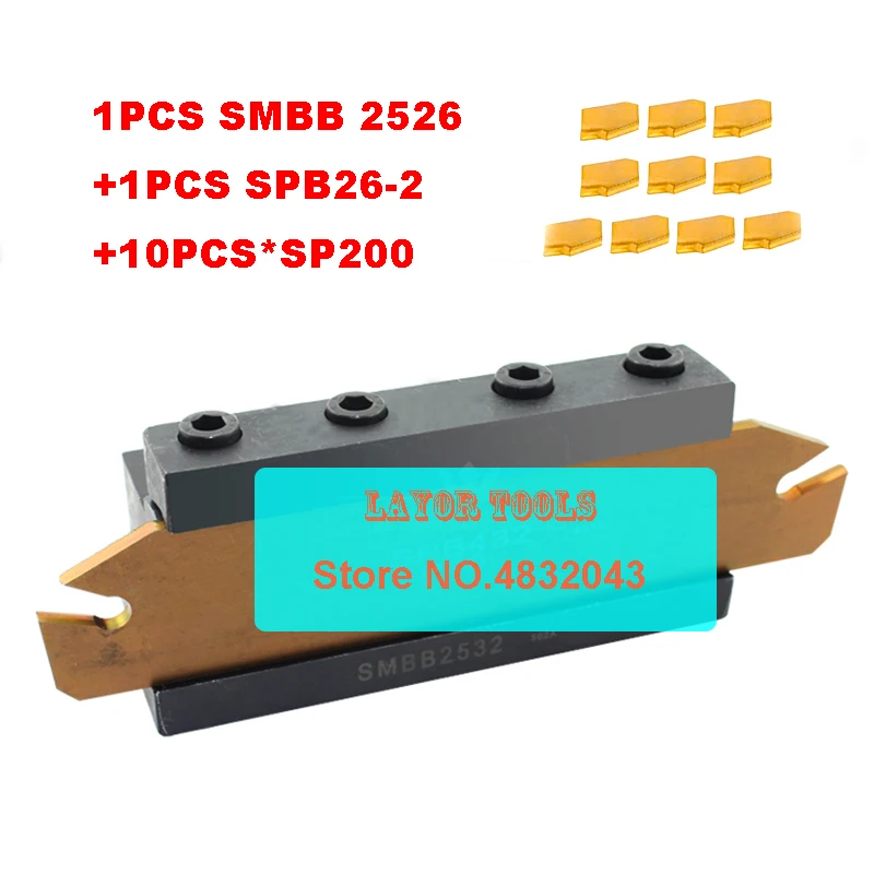 

25mm petiole SPB26-2 1pcs+SMBB2526 1pcs+ SP200 NC3020/NC3030 10pcs=12pcs/set NC3020/NC3030 Machining steel CNC lathe tool