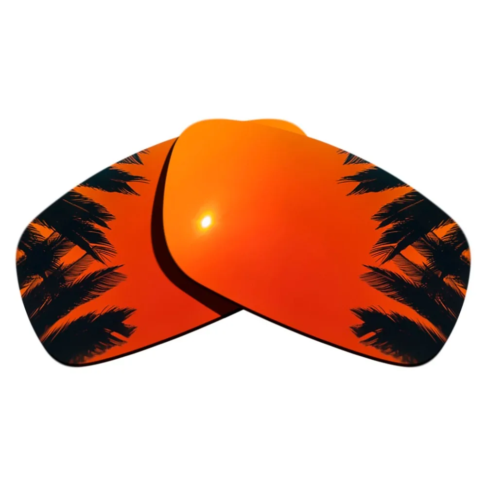 (Black+Orange Red Mirrored)2-Pairs Polarized Replacement Lenses for-Oakley Crankshaft 100% UVA & UVB Protection