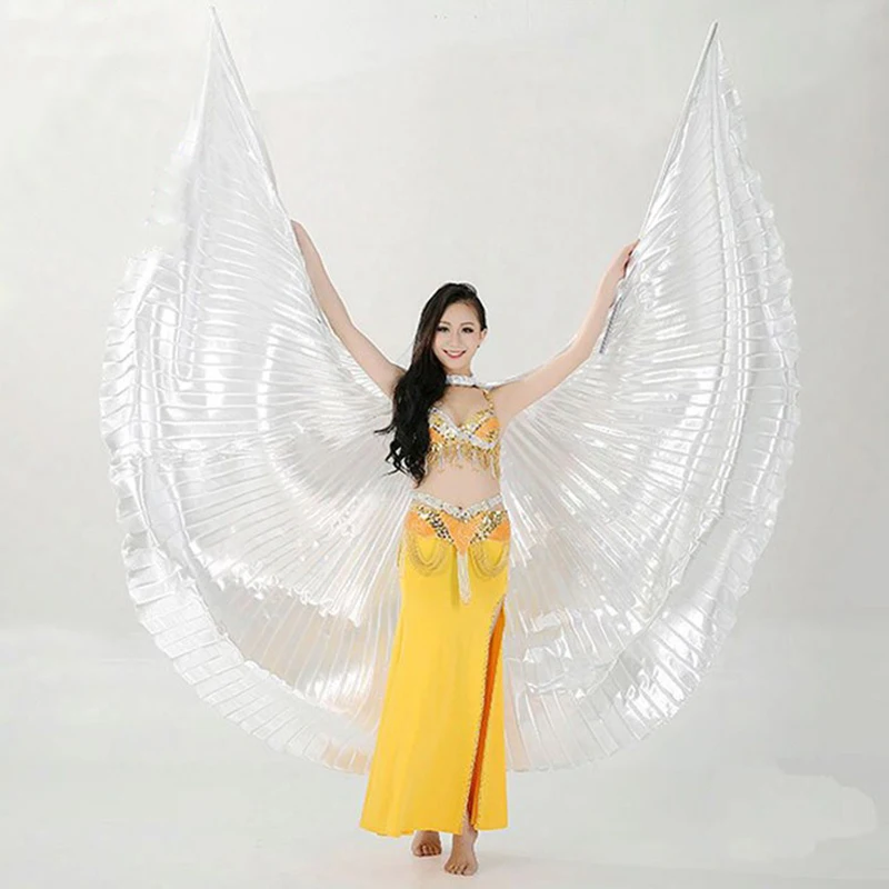 Hot Selling Adults Shining Egyptian Belly Dancing Isis Wings 11 Colors Belly Dance Wings Without Sticks