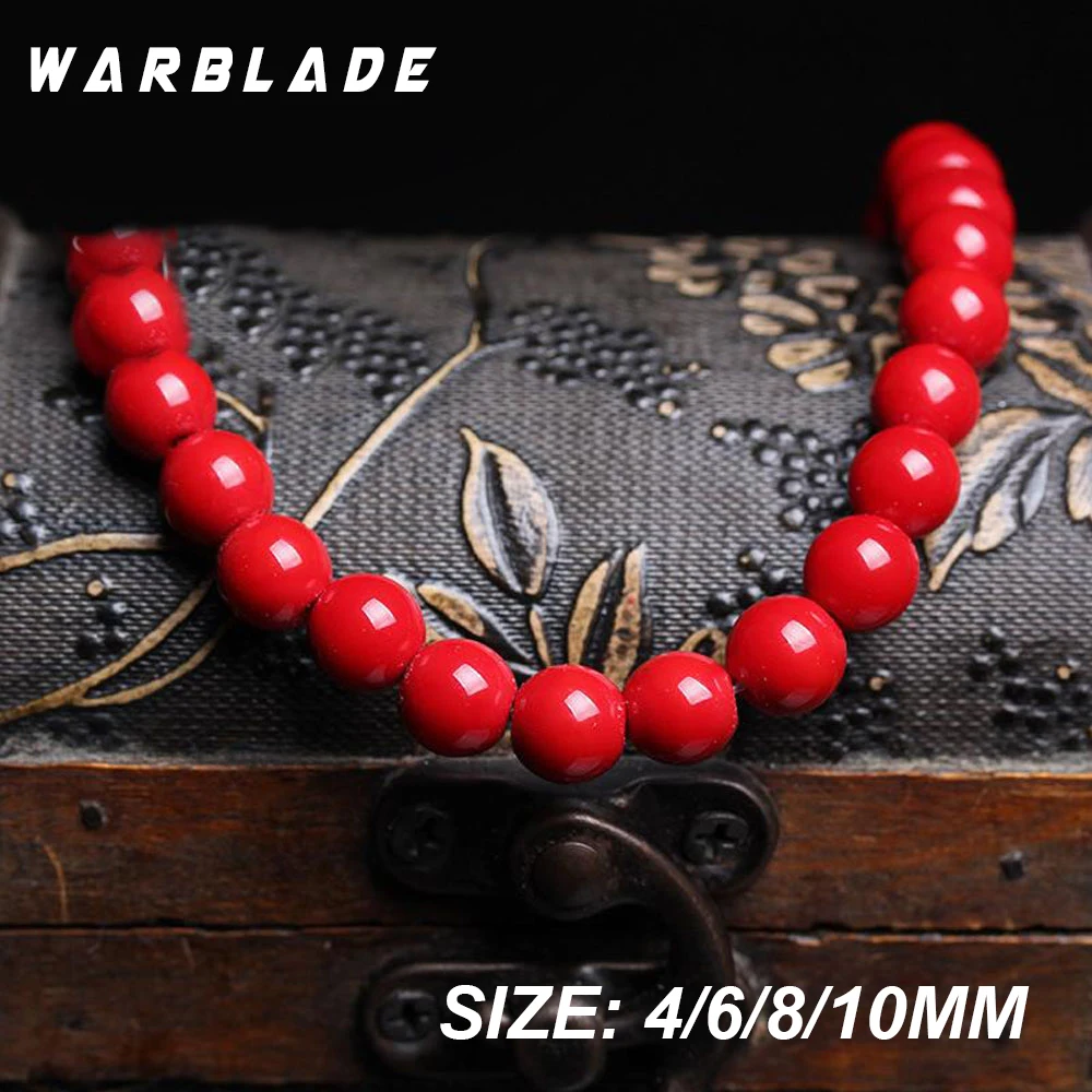 Natural Stone Red Coral Beads Round Loose Beads 4mm 6mm 8mm 10mm 12mm 14mm For Jewelry Making Necklace DIY Bracelet WarBLade