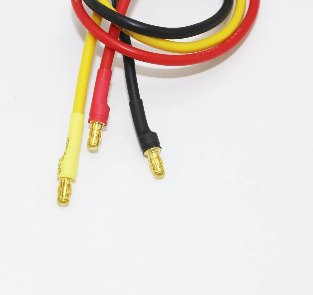 3pcs/lot 300mm 30cm 3.5mm Gold Bullet Banana RC Brushless Motor ESC Connectors Extension Cable Wire 16 awg