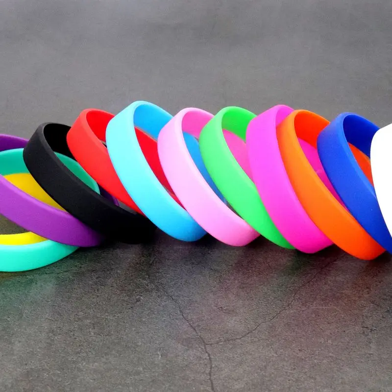 Leere Erwachsene Männer Armband Runde Silikon Armband Armband Armreifen Gummi Armband Sport Spiele Casual Schmuck Geschenk – Detail 1