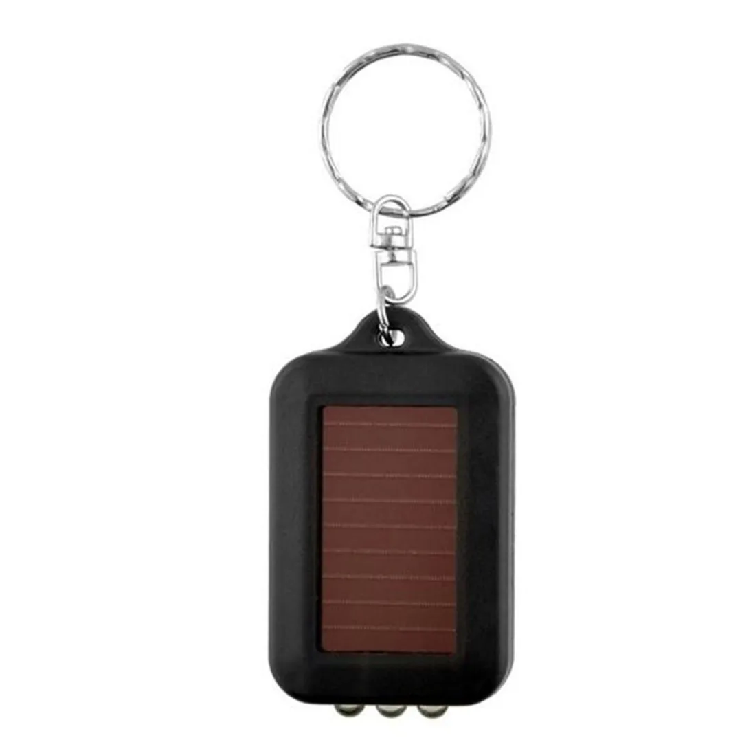2019 New Mini Portable Solar Power Rechargeable 3 LED Keychain Torch Light Flashlight