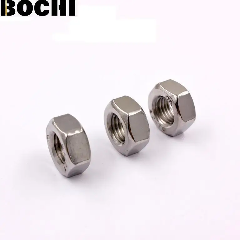 DIN934 M1 M2 M3 M4 M5 M6 M8 M10 304 Stainless Steel Metric Thread Hex Nut Hexagon Nuts Lock Screw Bolt Nut for Balancing Machine