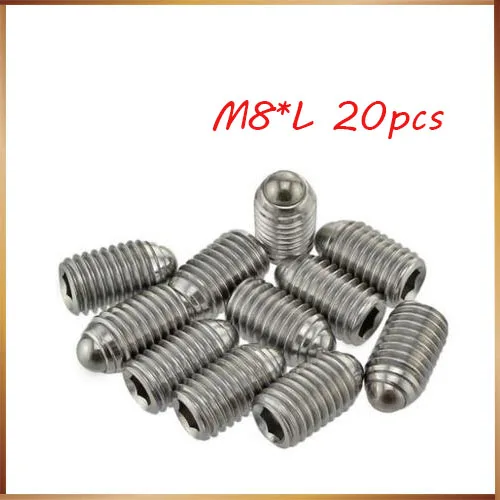 20PCS M8*12/16/20/25/30 stainless steel 304 Hex Socket Spring Ball Plunger Set Screw