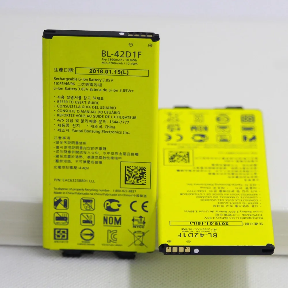 20pcs/lot BL-42D1F Battery For LG G5 VS987 US992 H820 H840 H850 H830 H831 H868 BL 42D1F 2800mAh Mobile Phone Internal Battery