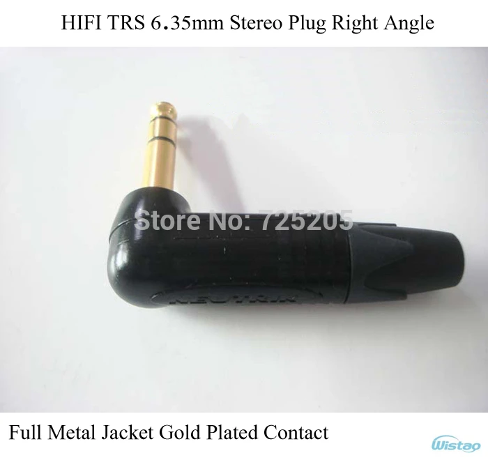 HIFI TRS 6.35mm Stereo Plug Full Metal Jacket Gold Plated Contact RightAngle Switzerland NEUTRIK NP3RX-B Audio DIY