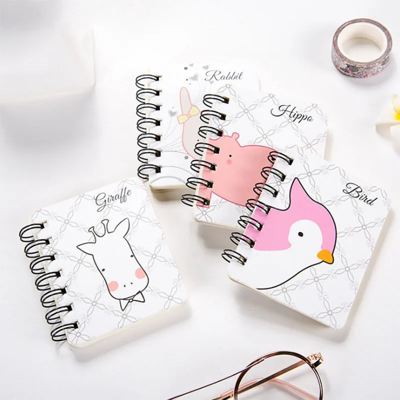 

Kawaii Rollover Portable Coil Notebook Memo Pads Creative Pocket Notepad Small Book Office School Supplies Korean Stationery