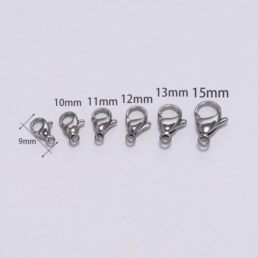 30pcs/lot Stainless Steel Lobster Clasps Lobster Clasp Hooks DIY Necklace Bracelet Chains Connector For Jewelry Findings Making