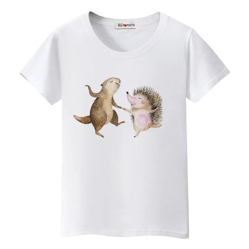 

BGtomato 2022 cartoon animal printing tshirt new style summer tops casual streetwear soft korean clothes friends t-shirt