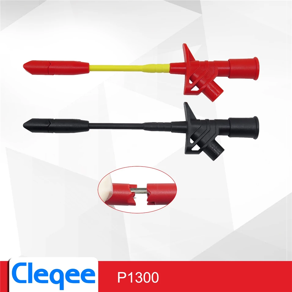 Cleqee P1300D P1300E P1300F เปลี่ยนได้ Multimeter Probe Test Hook & ทดสอบชุด4มม.กล้วยปลั๊กจระเข้คลิปทดสอบ stick