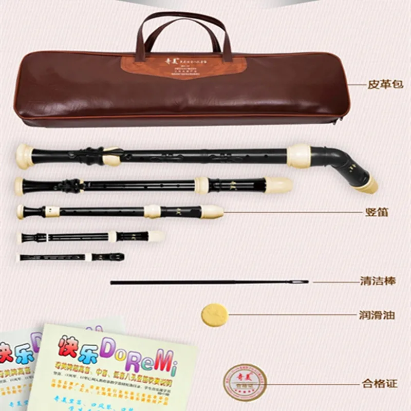 Clarinet Sopranino,High-Pitched,Tenor,Alto,Bass English-Style 8 Holes Chinese Vertical Flute Set of Bass Flautas