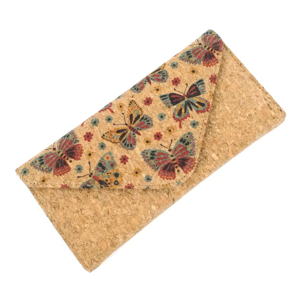 

BUTTERFLY PATTERN CORK PURSE FOR WOMEN FASHION VEGAN LONG PURSE