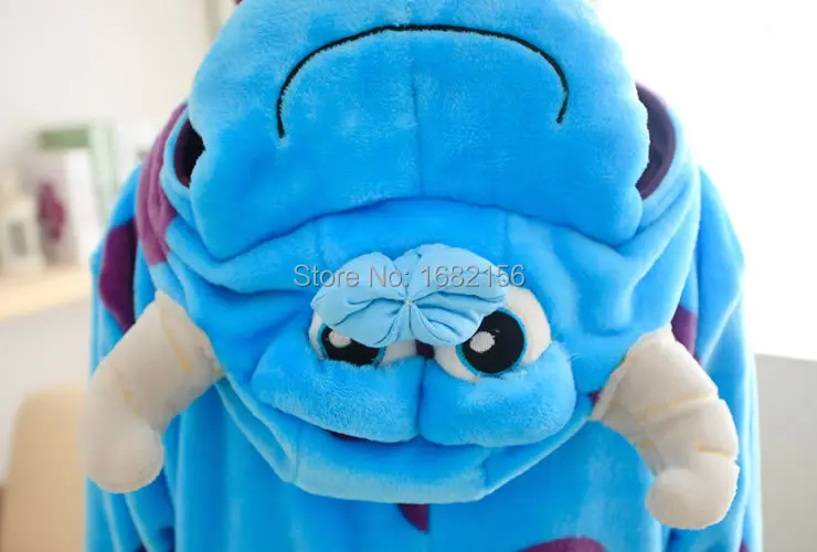 Kigurumi Blue Monster University Sulley Sullivan Onesies ชุดนอนคอสเพลย์ชุดนอนชุดเดรสปาร์ตี้ Pijamas