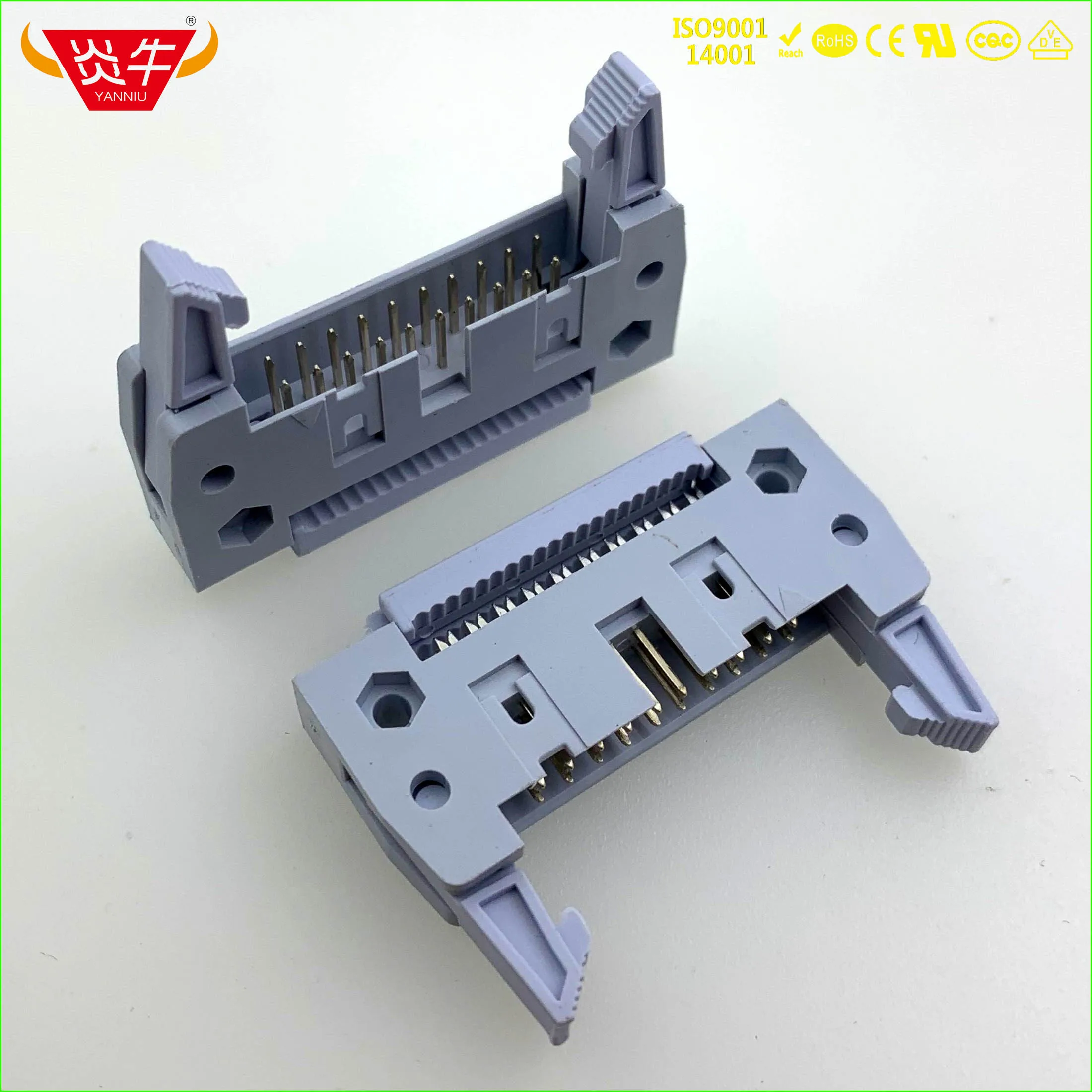 

50Pcs CRIMPING ROW LINE DC2-DIDC-20P SOCKET BOX 2.54mm PITCH EJECTOR HEADER CONNECTOR 2*10P 20PIN CONTACT PART GOLD-PLATED